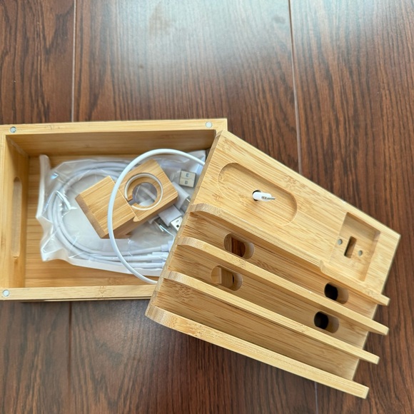 NIB! Multi Device Cord Organizer Bamboo - Picture 1 of 8